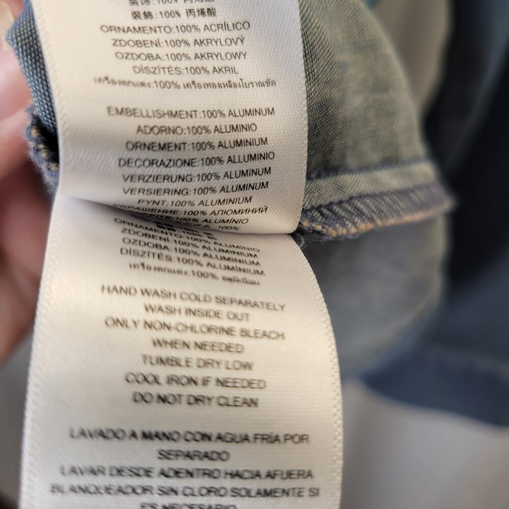 MICHAEL Michael Kors Denim Button Up w/ Jeweled Collar, M - Picture 8 of 10